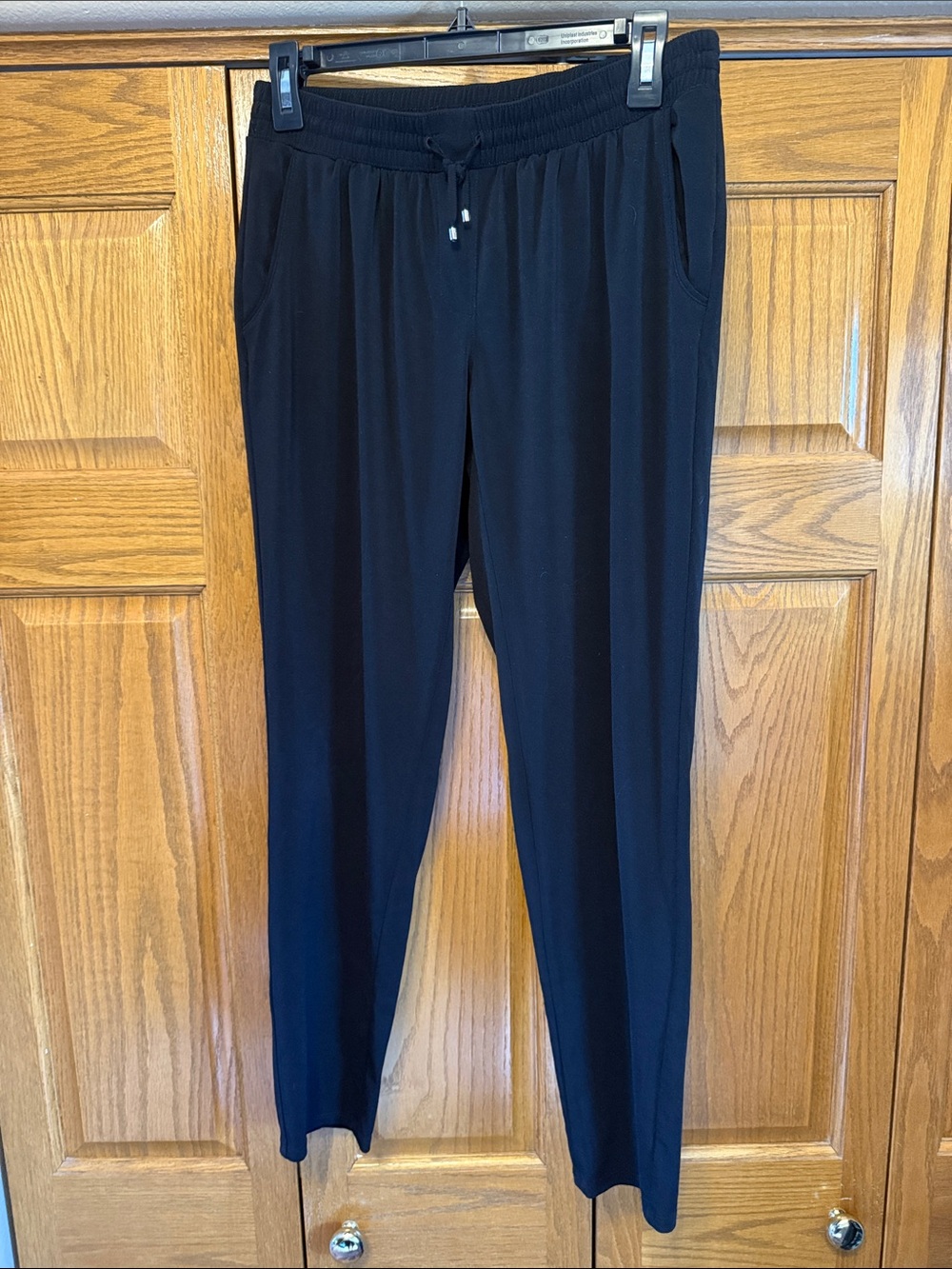 WHBM Black Drawstring Travel Pants-XS